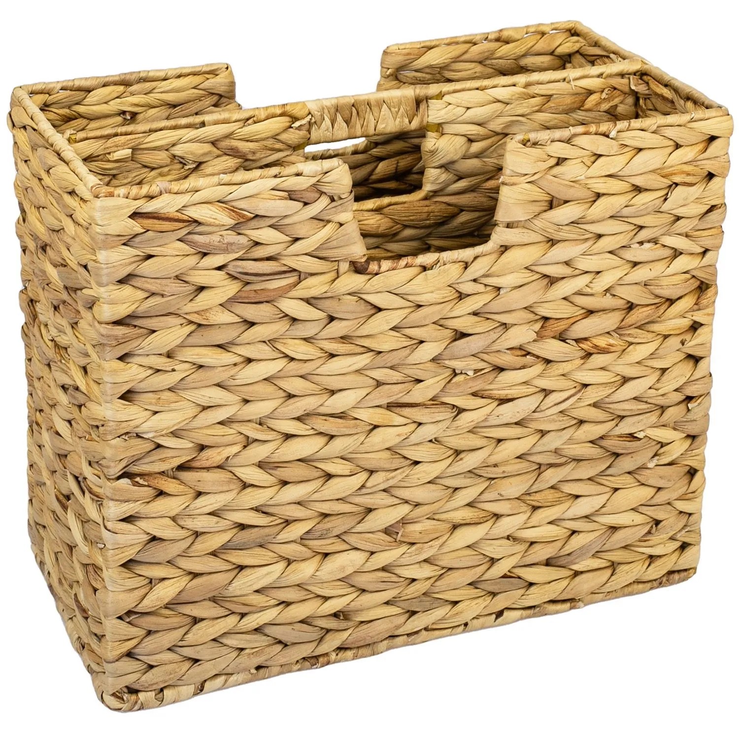 HMF 37210 Zeitungsständer Zeitungskorb Geflochten Wasserhyazinthe 2 Fächer 40 x 20 x 33 cm