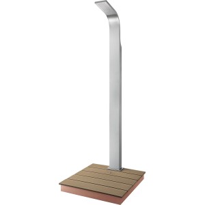 Edelstahl Außen-Duschpaneel, 224 cm hoch, mit Kopfbrause für erfrischende Gartendusche.