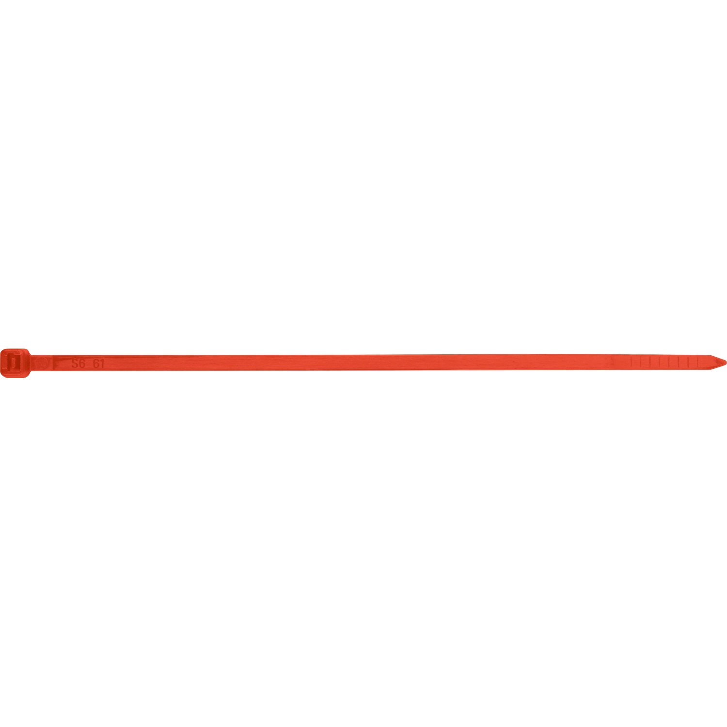 Roter Kabelbinder, 150 mm lang, aus dem 75-teiligen Kabelbinder-Set.