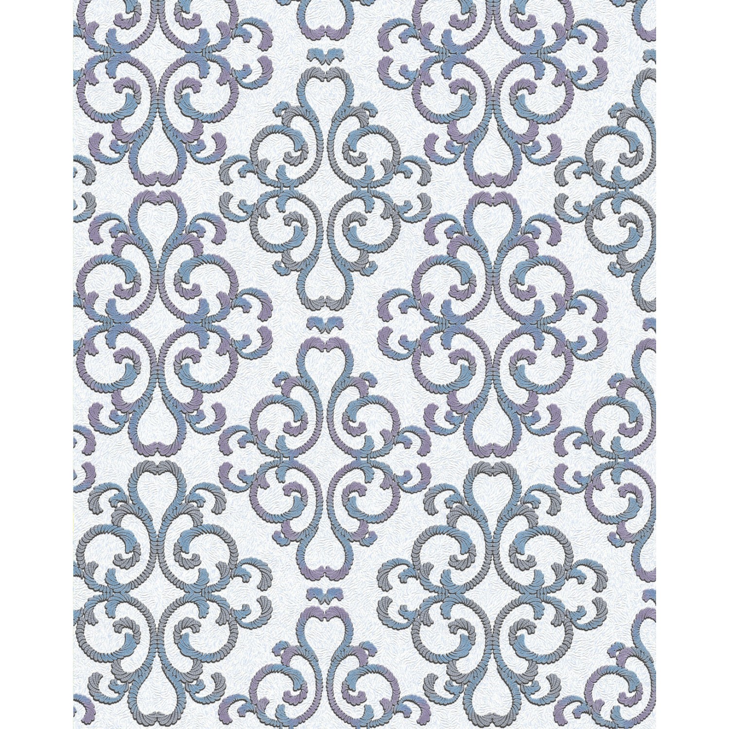 EDEM 85037BR30 Barock Tapete mit metallischen Akzenten Weiß Türkis Lila 0,5 günstig online kaufen