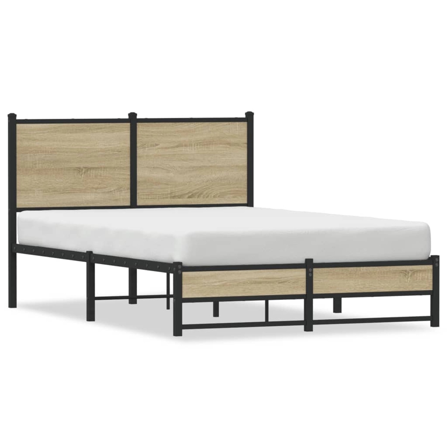 vidaXL Metallbett ohne Matratze Sonoma-Eiche 120x190 cm 4007883 günstig online kaufen