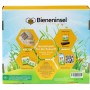 Bieneninsel Pflanzset: Holzwabe, Pflanzkasten, Saatgut, Erde, Dünger, Anleitung und Bienenretter-Ausweis.