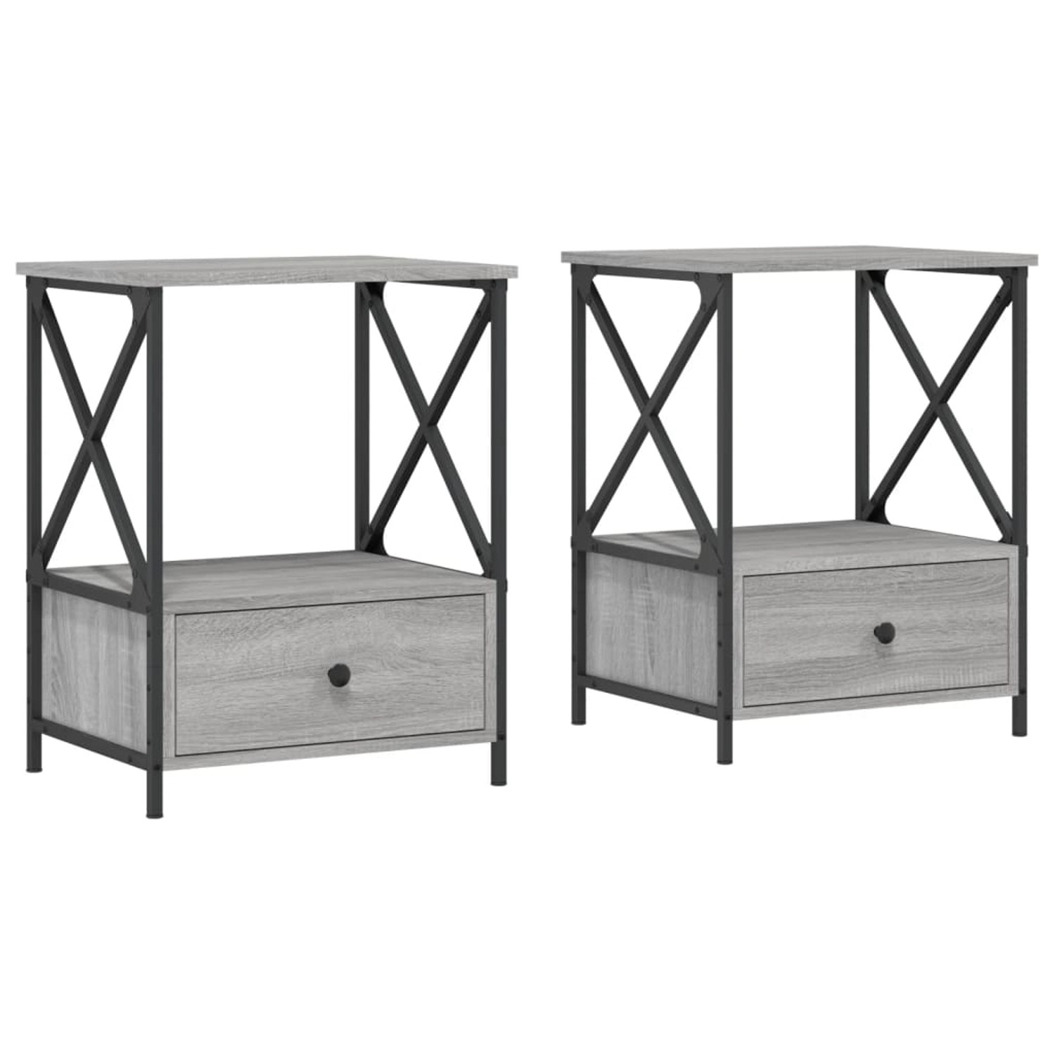 vidaXL Nachttische 2 Stk Grau Sonoma 50x41x65 cm Holzwerkstoff günstig online kaufen