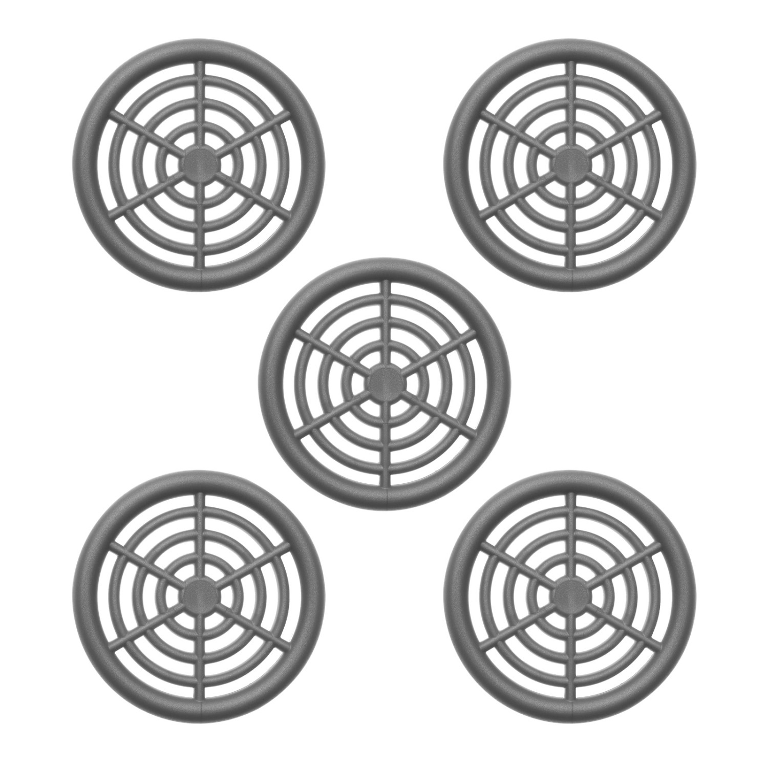 SOTECH 5 Stück Lüftungsrosette Ø48 mm aus Kunststoff Zum Einlassen Silbergr günstig online kaufen