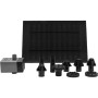 Heissner Solar-Teichpumpen-Set mit Pumpe, Solarpanel und 7 Düsenaufsätzen für Wasserspiele.