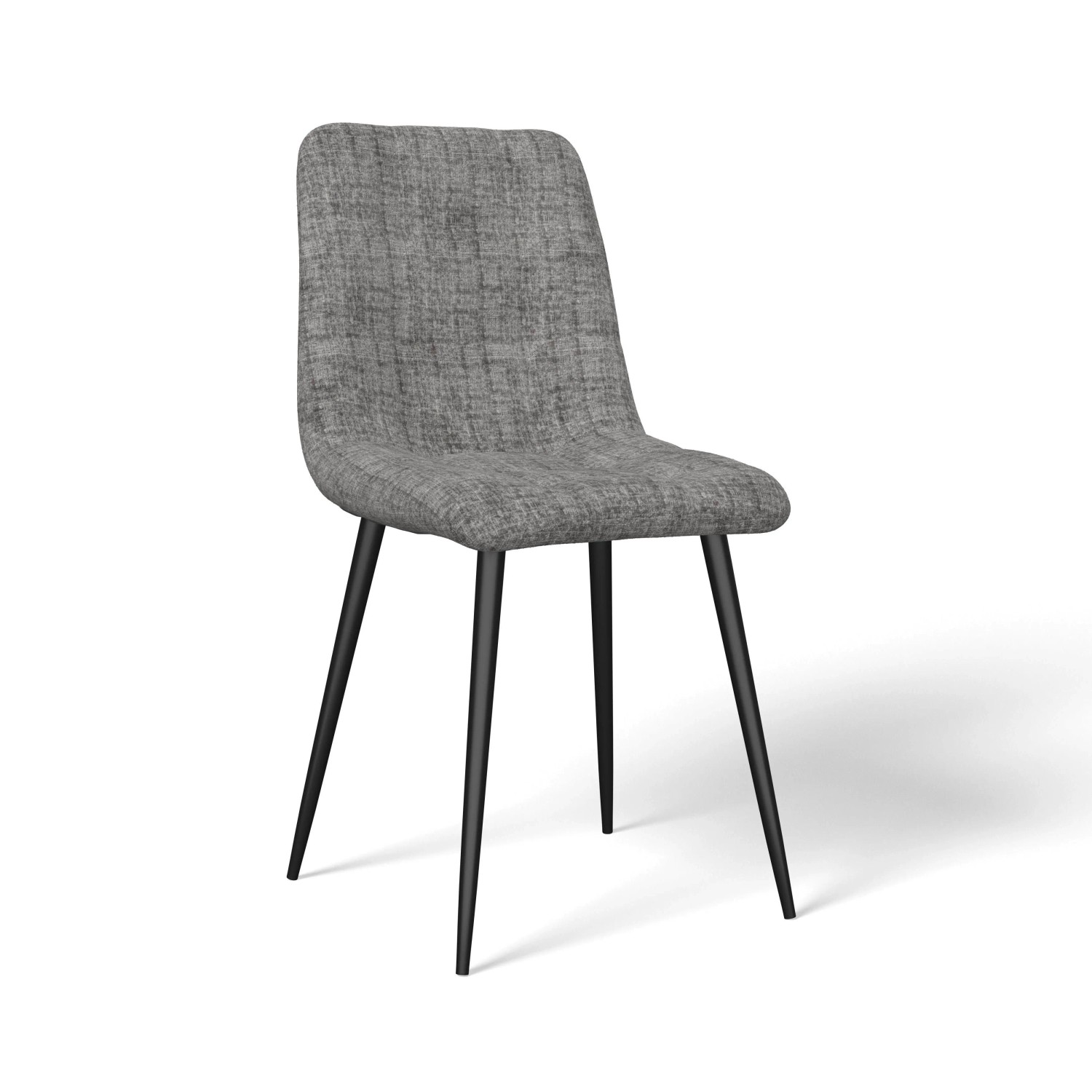 Bessagi Home Stuhl Mino Hellgrau Webstoff Gepolstert