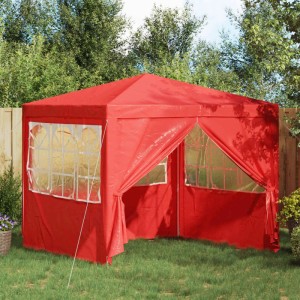vidaXL Party-Zelt Rot 250 x 250 x 240 cm PE und Stahl 42032996
