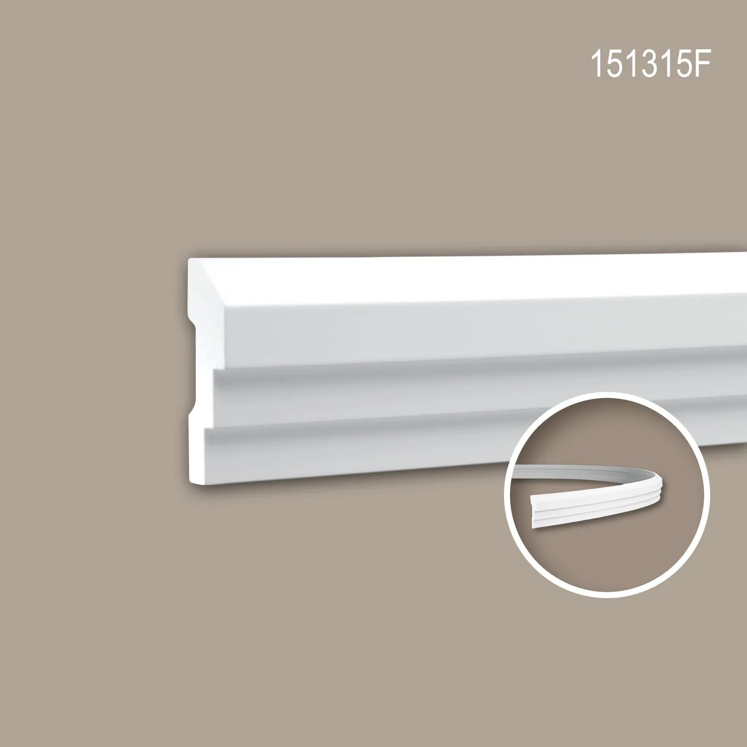 Flexible, weiße PROFHOME Wand- und Friesleiste, 200 cm lang, für den Innenbereich.