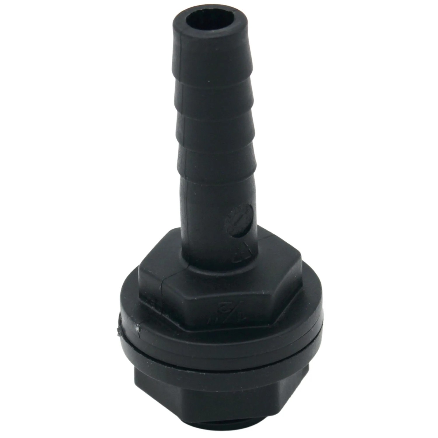 Tankdurchführung 21 mm (G 1/2 Zoll) Gewinde auf Schlauchtülle 15 mm (1/2 Zoll) PP