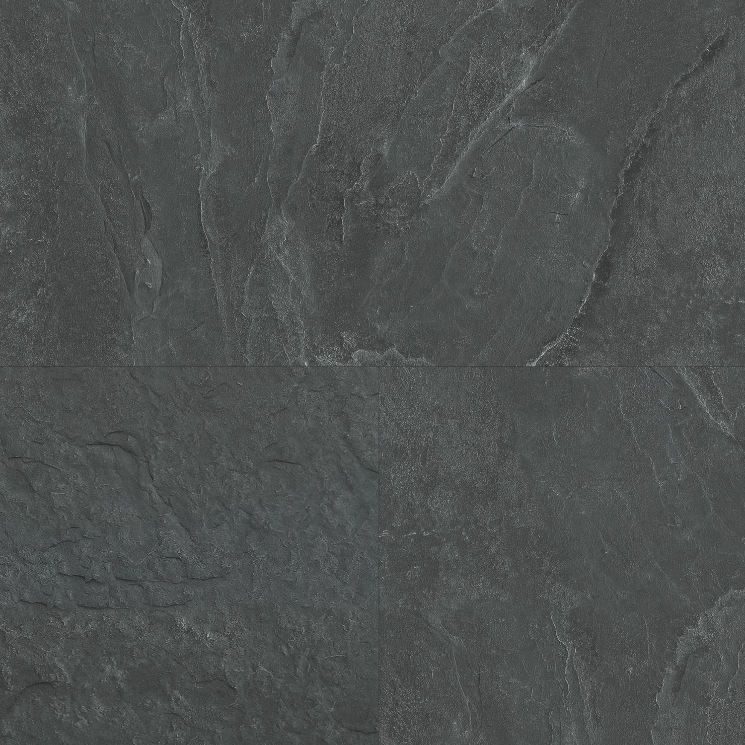 Klick-Vinylboden ECO4 All Naturschiefer in dunkler Steinoptik für Feuchträume & Fußbodenheizung.