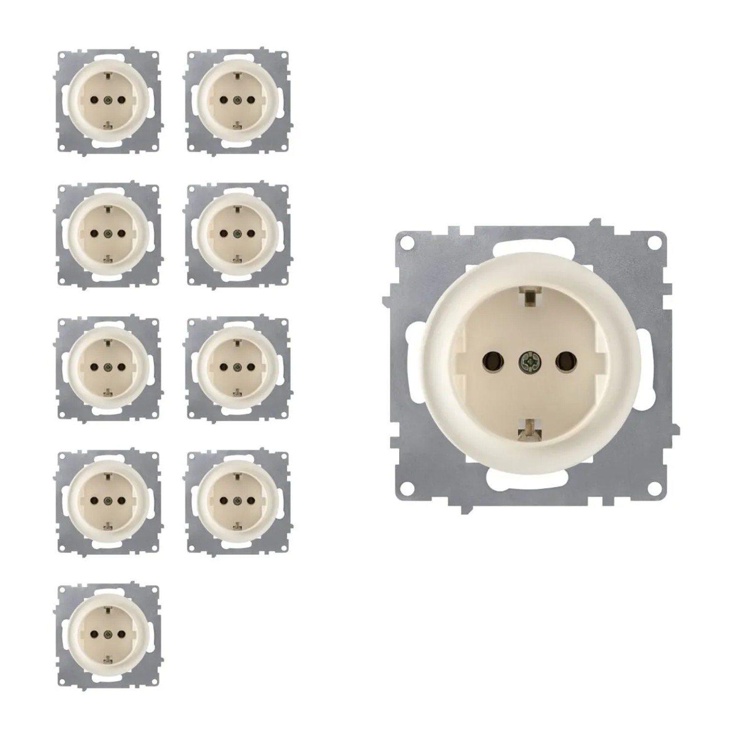 OneKeyElectro 10x Schuko Steckdosen Set Beige