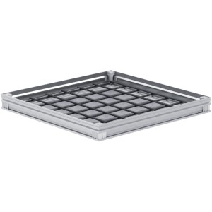 ACO Schachtabdeckung FI 2.0 Flex B125 aus Aluminium, 450x450 mm, für Drainage und Grundwasserschutz.