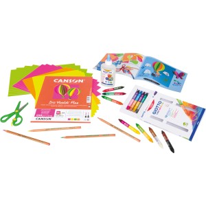 Giotto Bastelset Magic Neon mit Papier, Stiften, Schere und Kleber für Quilling-Kunst.