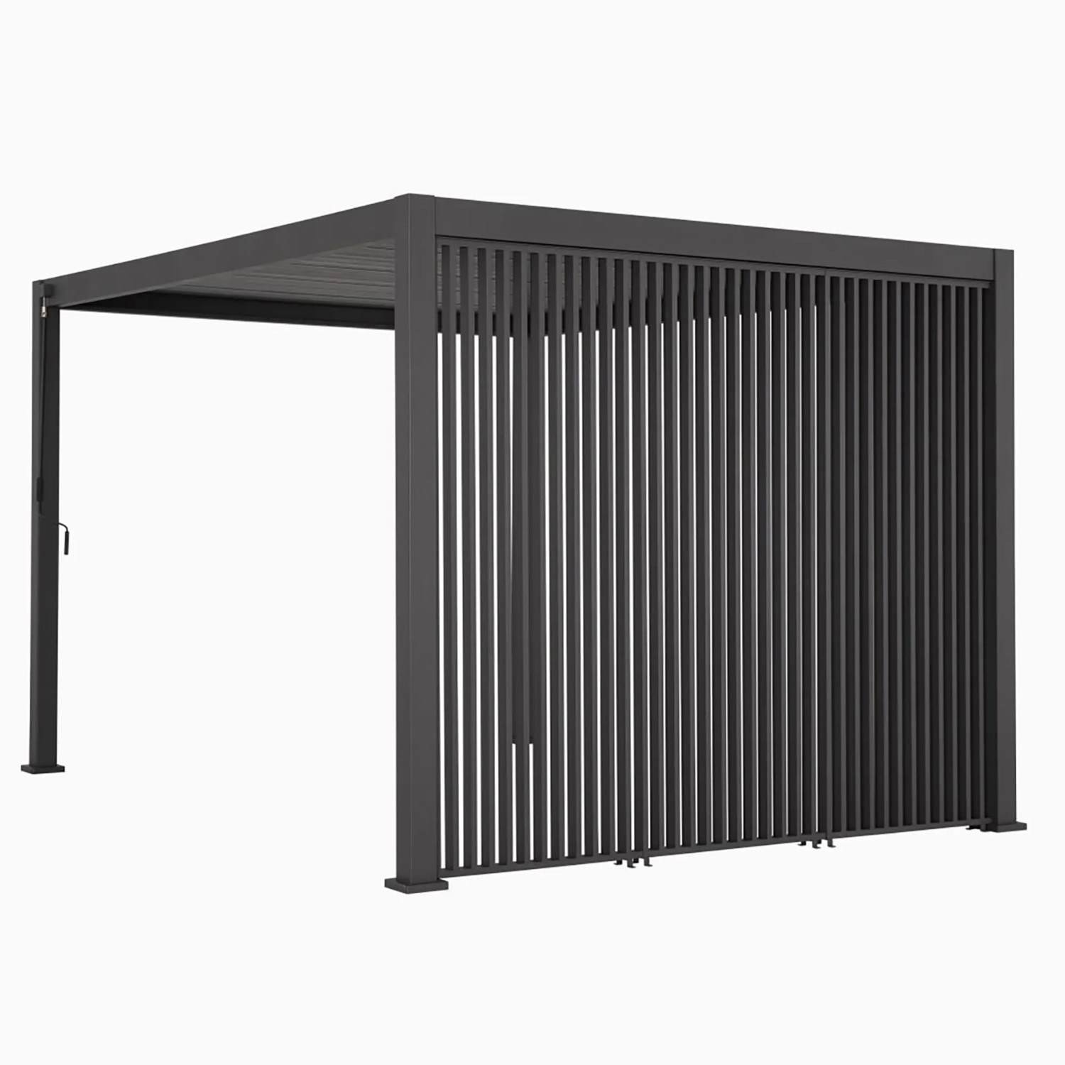 Terrassenüberdachung Vertical Wand 93 cm, Seitenwand mit Lamellen für mehr Privatsphäre.
