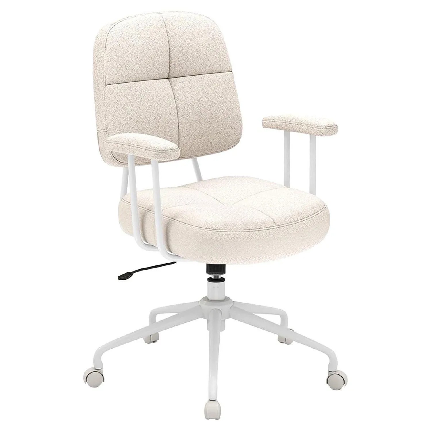 Costway Bürostuhl Ergonomischer Drehstuhl mit Armlehnen & Rollen Beige günstig online kaufen