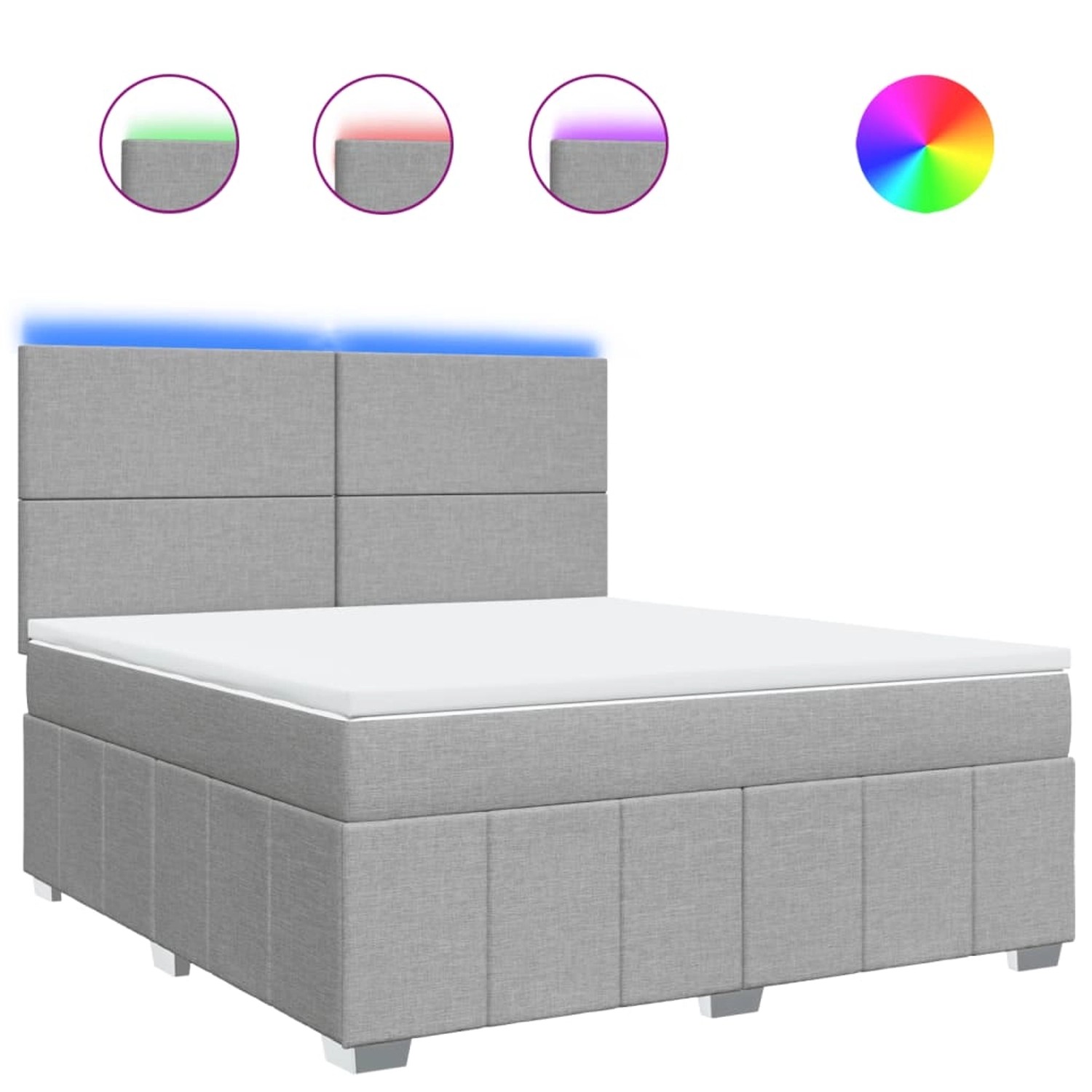 vidaXL Boxspringbett mit Matratze Hellgrau 180x200 cm Stoff 3294040 günstig online kaufen