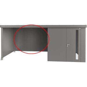 Biohort Rückwand für Neo Seitendach in Quarzgrau-Metallic. Zubehör für Gartenhaus.