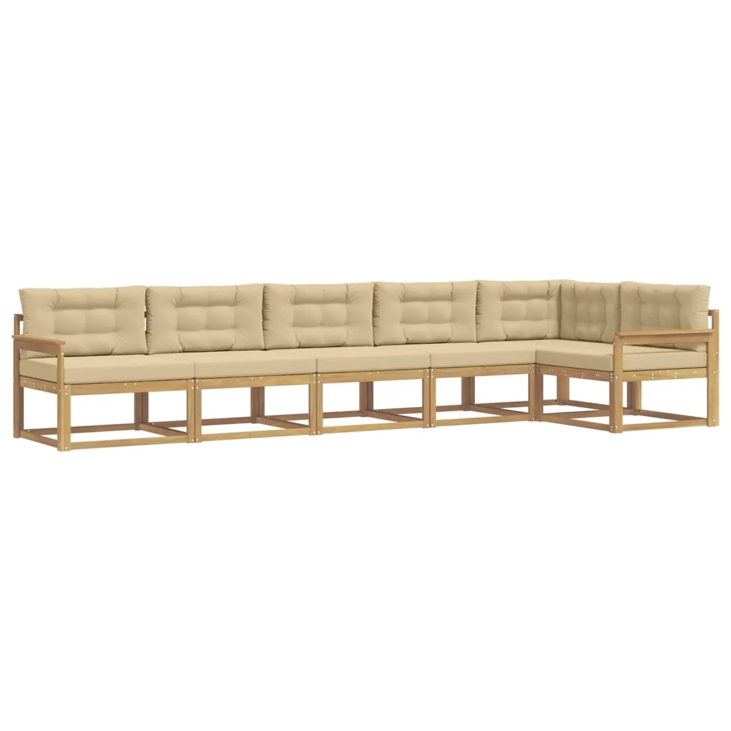 vidaXL Outdoor-Sofagarnitur mit Kissen 4-Tlg Weiß und Beige Polyester 3386507