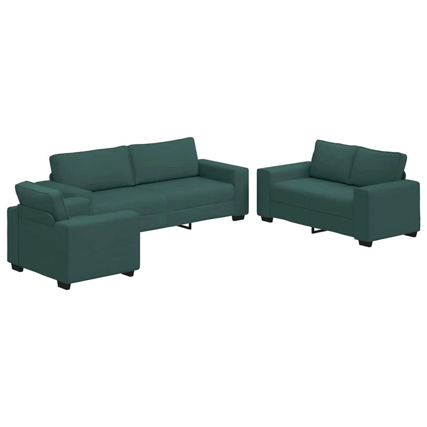 vidaXL 3-Teiliges Sofa-Set mit Kissen Dunkelgrün Stoff 3324654 günstig online kaufen