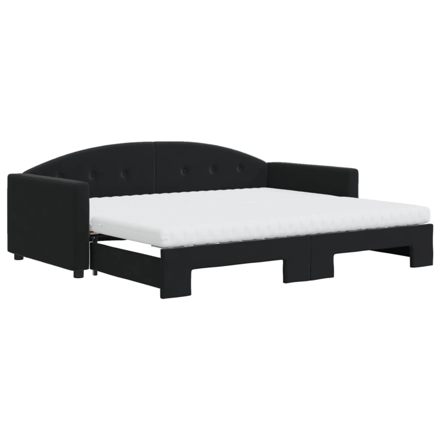 vidaXL Gästebett Gästebett Tagesbett Ausziehbar mit Matratzen Schwarz 90x20 günstig online kaufen