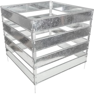 Verzinkter Komposter (80x80x70 cm) aus Stahl, Stecksystem für einfachen Aufbau.