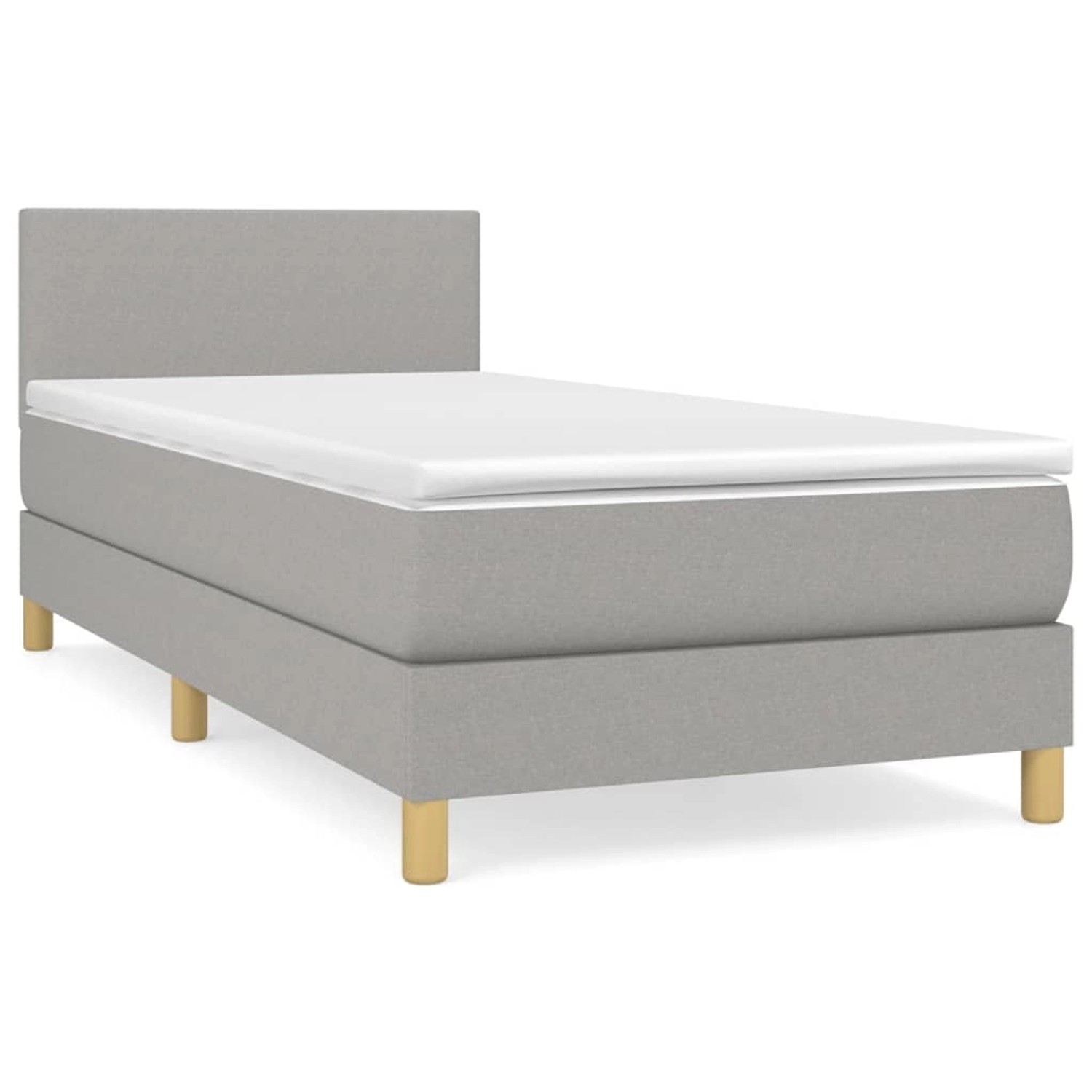 vidaXL Boxspringbett Boxspringbett mit Matratze Hellgrau 100x200 cm Stoff B günstig online kaufen