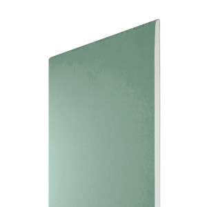 Grüne, imprägnierte Gipskartonplatte, 12,5 mm stark, für Feuchträume.
