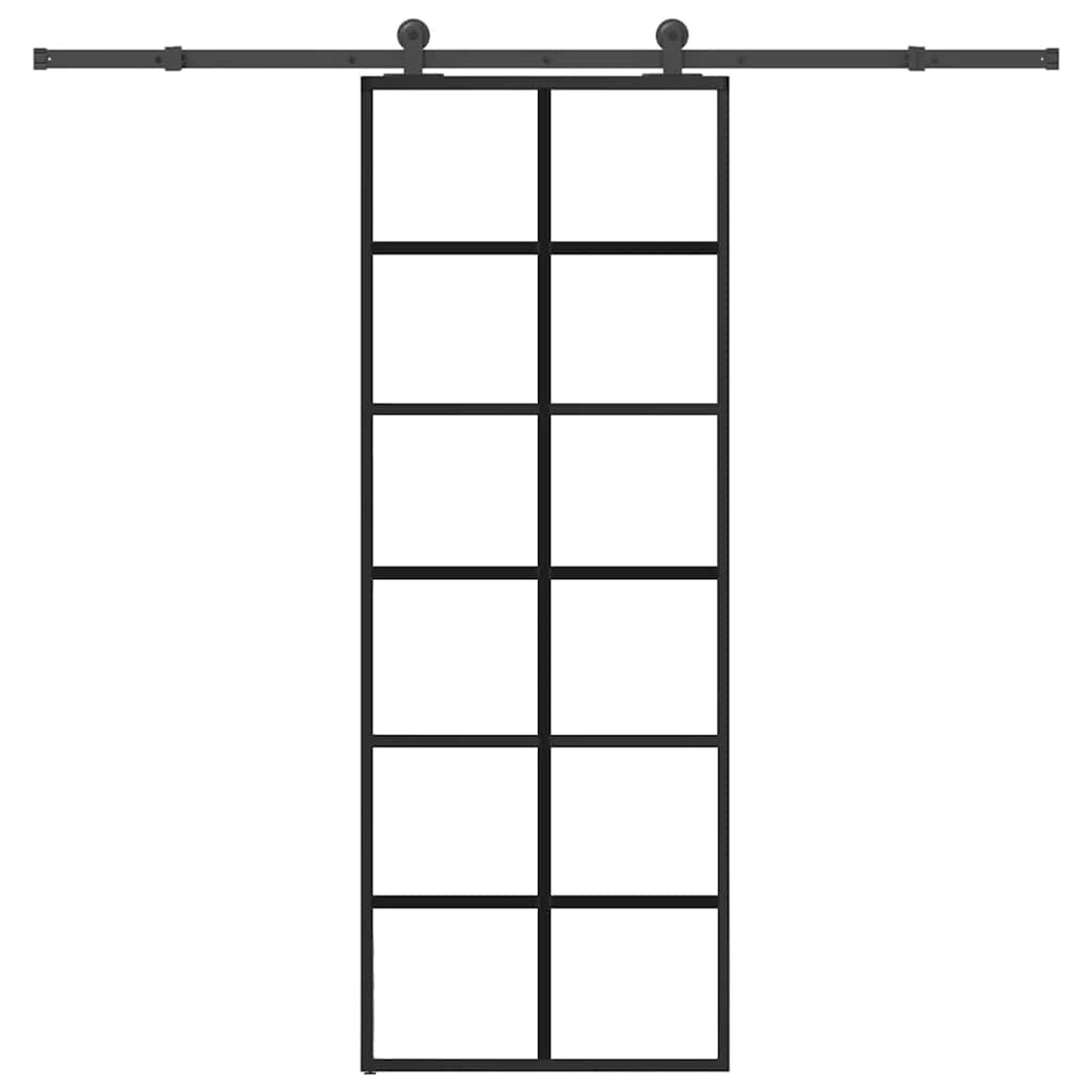 vidaXL Schiebetür mit Beschlag 76x205 cm ESG-Glas & Aluminium 3332842 günstig online kaufen