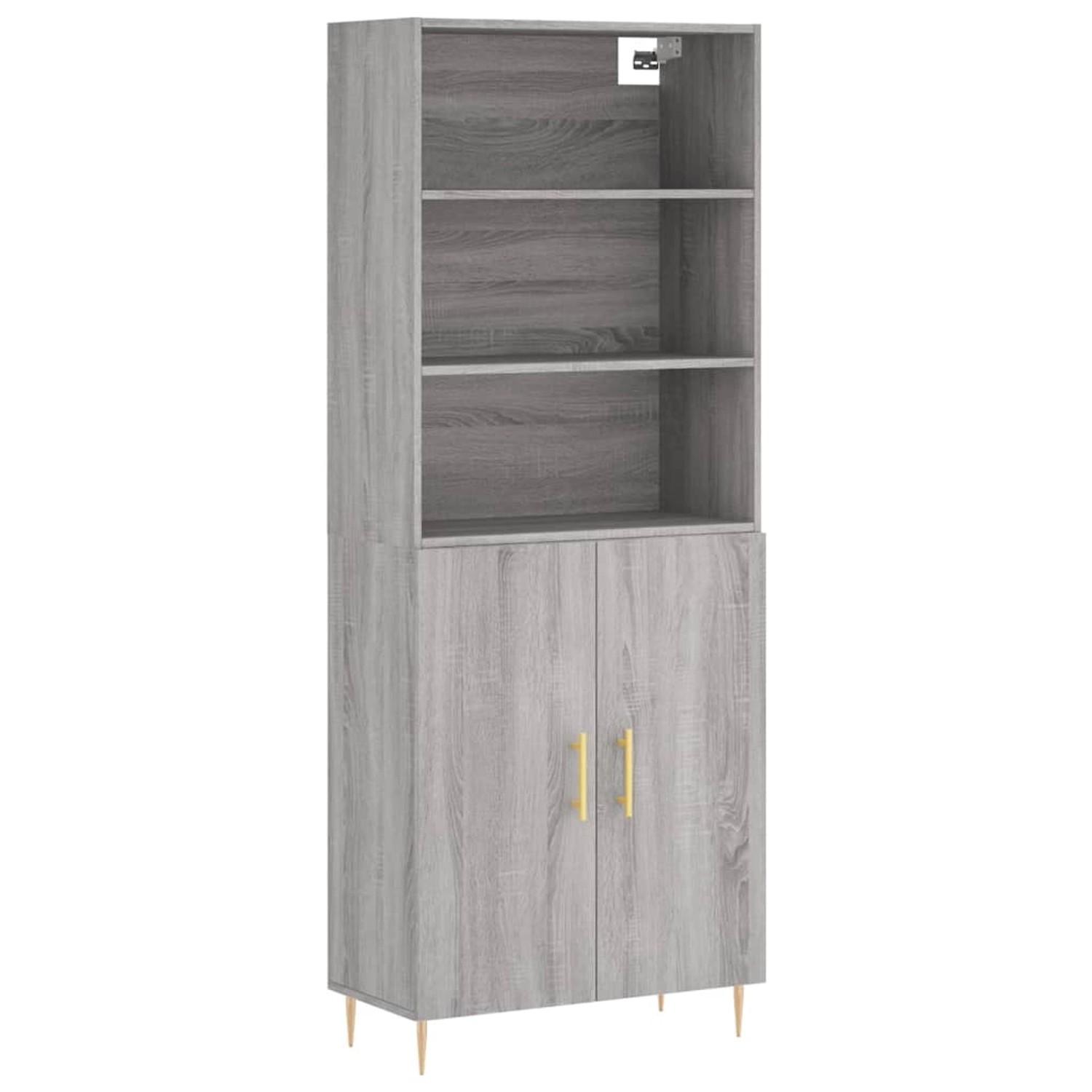vidaXL Highboard Grau Sonoma 69,5x34x180 cm Holzwerkstoff 3189243 günstig online kaufen