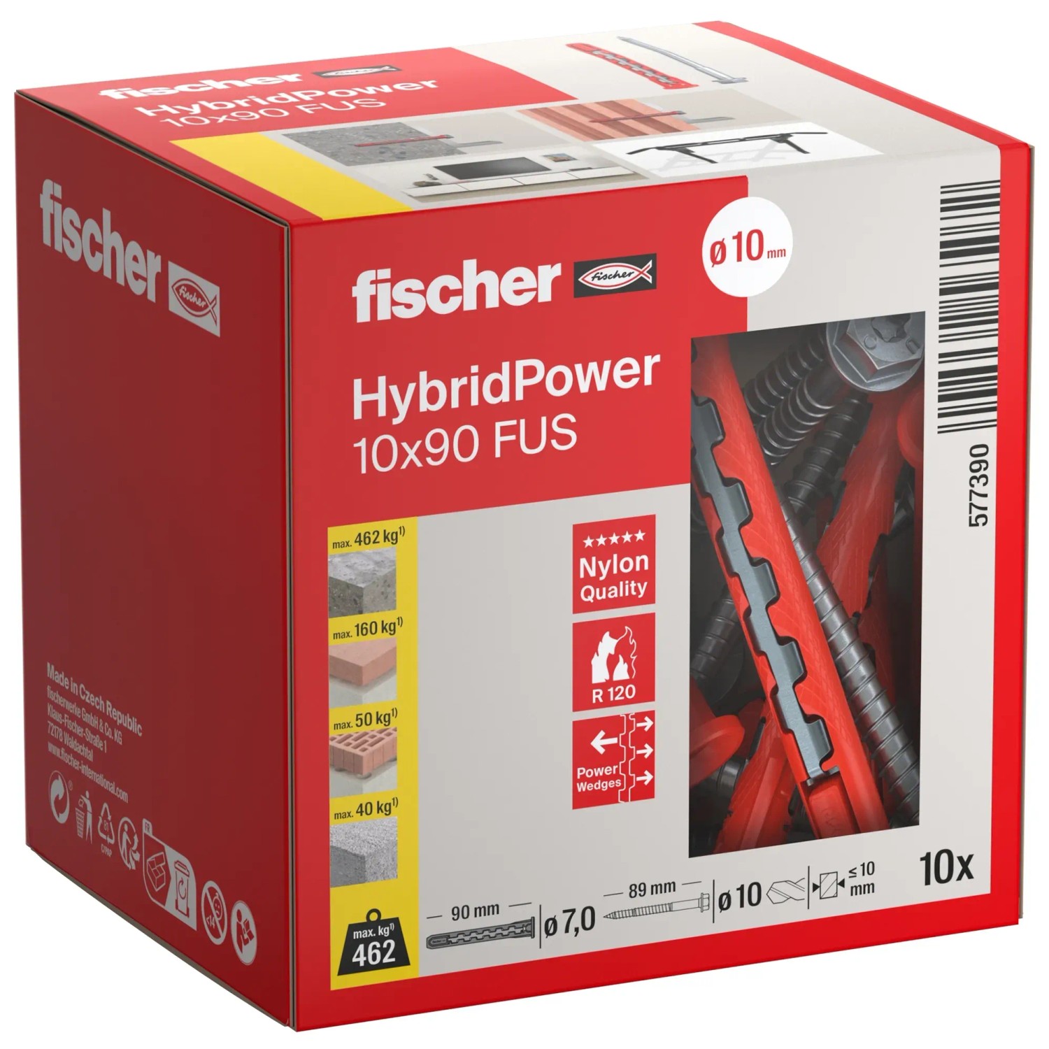 Fischer Dübel HybridPower FUS 10 mm x 90 mm 10 Stück