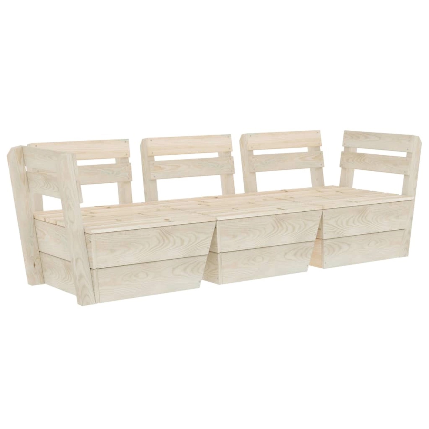vidaXL Garten-Palettensofa 3-Sitzer Imprägniertes Fichtenholz 3063709