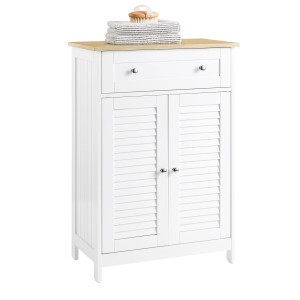 SoBuy Badkommode mit Schublade Badezimmerschrank Sideboard Flurschrank FRG238-WN