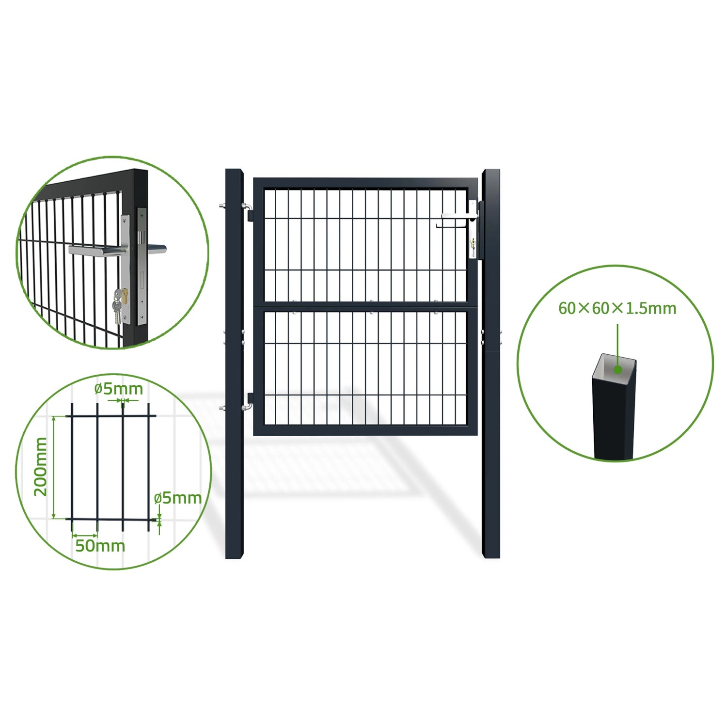 Casanoov Gittertor 1M Grau Razo H 100Cm günstig online kaufen