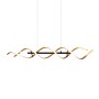 Moderne LED-Pendelleuchte Sequence in Goldfarben, 104,5 cm breit, für Wohn- und Essbereich.