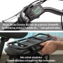 Telefunken E-Bike: Detailaufnahme von Bedienelementen und abnehmbarem Akku am Trekkingrad.