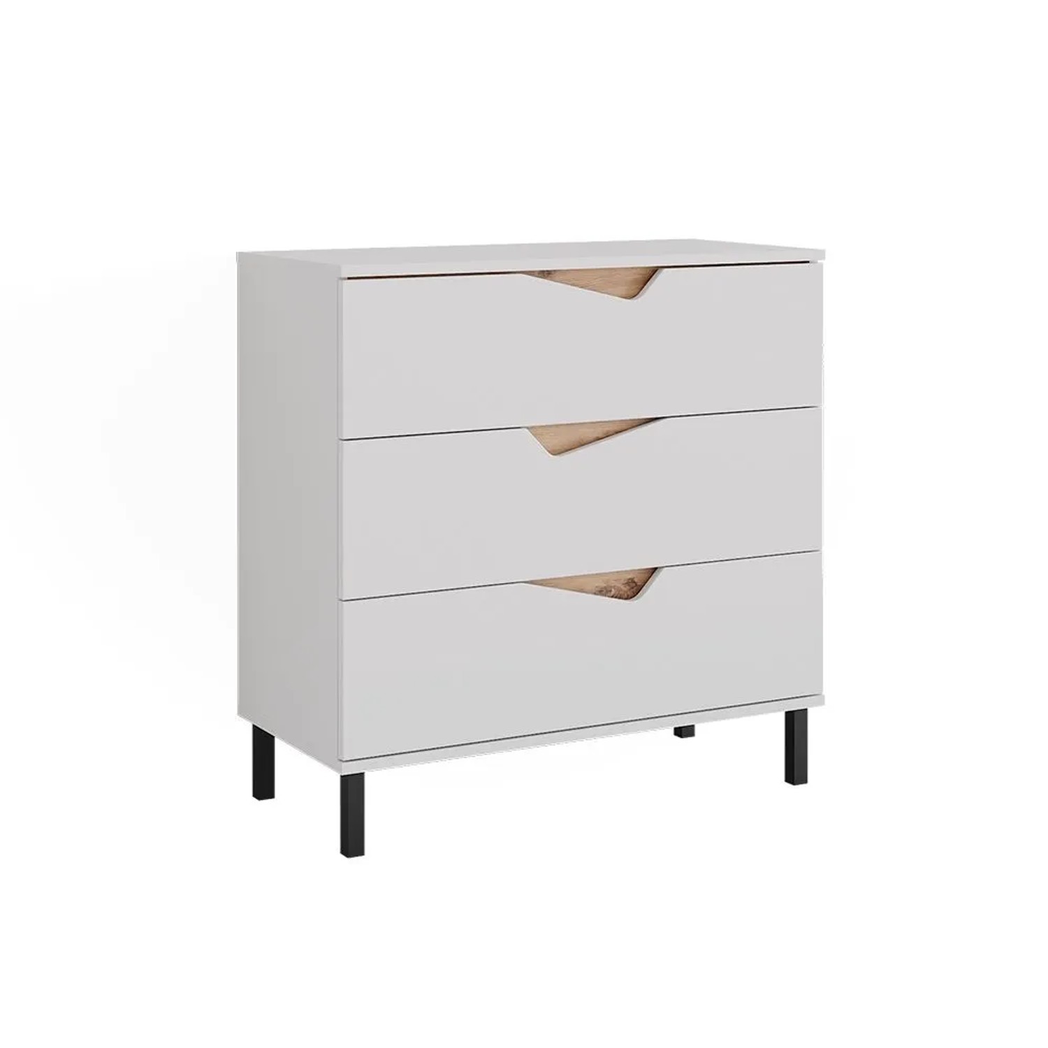 Vicco Kommode Marelle Weiß Artisan 80 x 81 mit 3 Schubladen Art Nr 57841