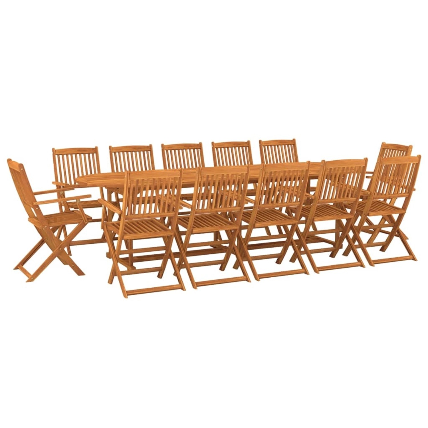 vidaXL 13-Tlg Garten-Essgruppe 280x90x75 cm Massivholz Akazie 3086979