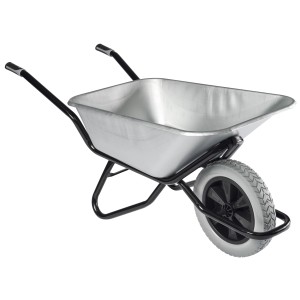 Haemmerlin Schubkarre Clipso Excellium, 120 l, verzinkte Tiefmulde, PU-Rad.