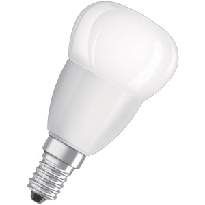 Bellalux E14 LED-Lampe in Tropfenform, 4,9W, 470lm, 8,2x4,5cm. Energiesparendes Leuchtmittel für Wohnräume.