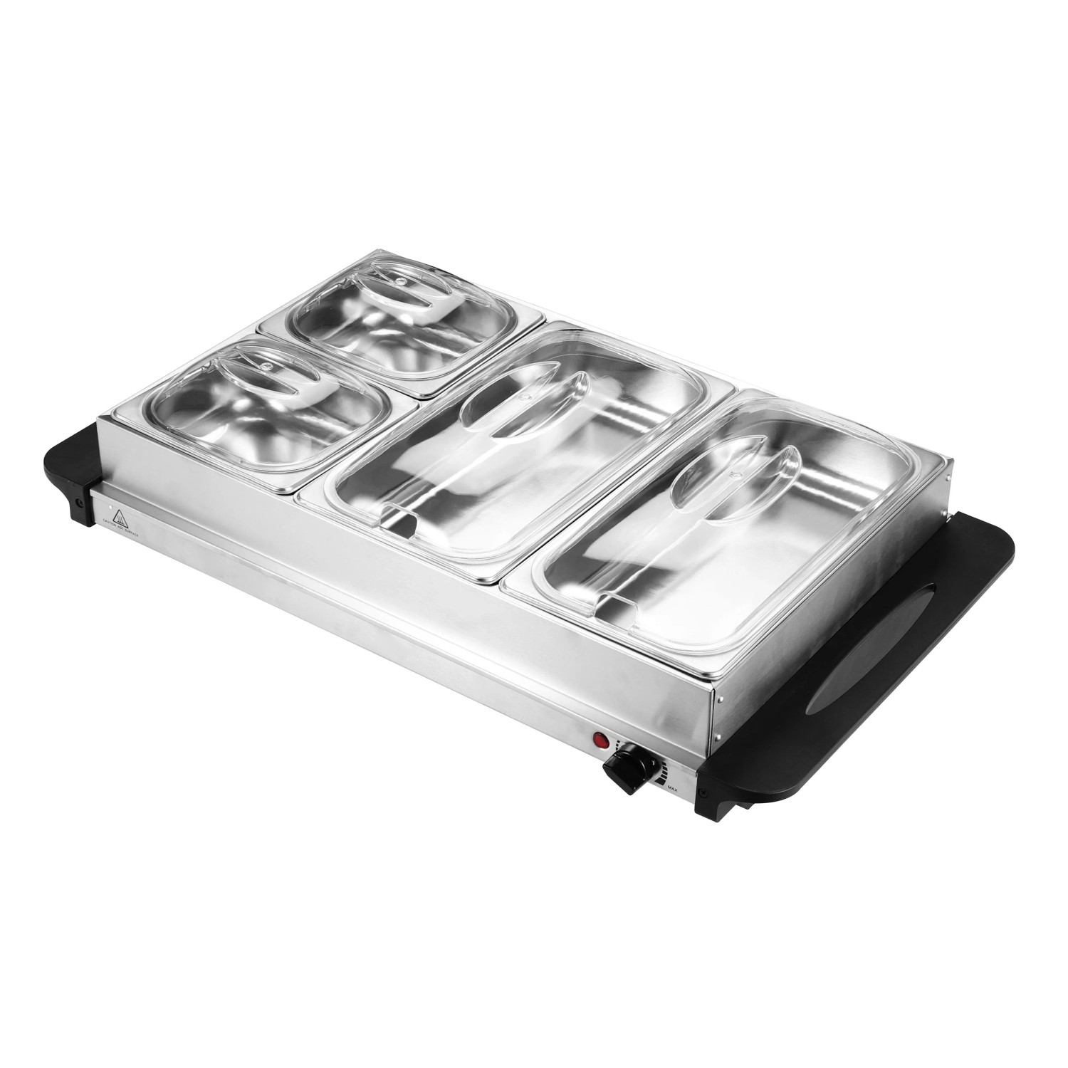 Steinborg SB-6020 Edelstahl Buffetwärmer Speisewärmer 4 Speisebehälter 300W