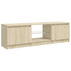 VidaXL TV-Schrank Sonoma-Eiche mit LED, 120 cm breit. Wohnwand-Element mit Fächern und Türen.