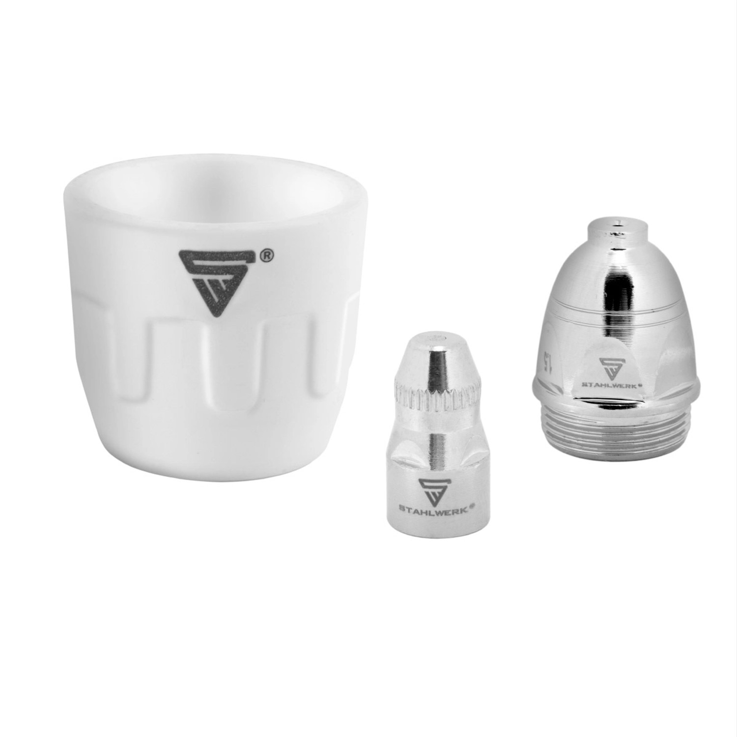 STAHLWERK Verschleißteile Set, 50-teilig für P 80 Plasmaschneider: Düsen, Elektroden, Keramikkappen.