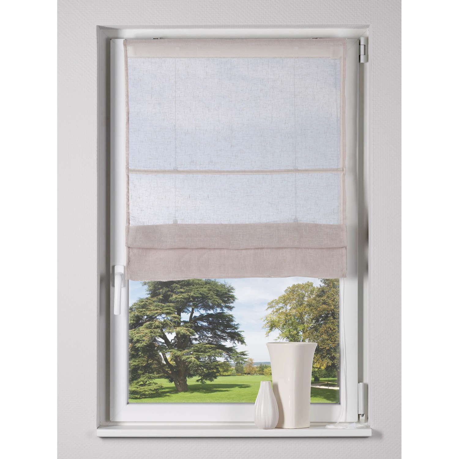 OBI Raffrollo Leinen Fabiona 60 cm x 170 cm Beige