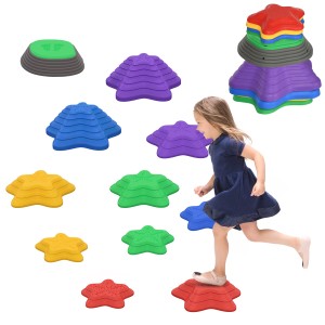 ZONEKIZ Flusssteine (11-tlg.) für Kinder: Buntes Set zum Balancieren und für die Motorik.