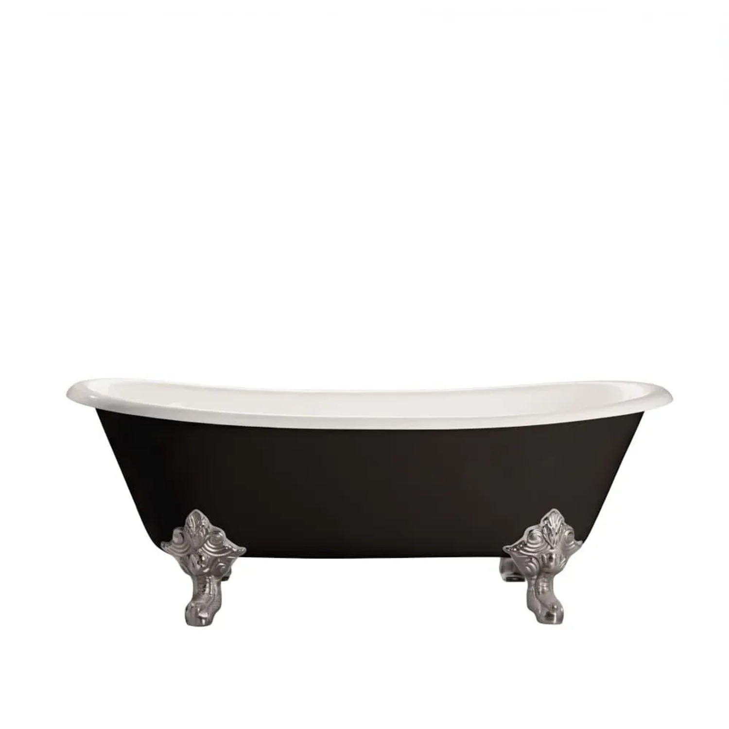 Rogier & Mothes Freistehende Gusseisen Badewanne Bradford Schwarz  180cm x 79cm