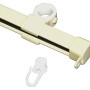 Gardinia U-Laufschiene in Beige, 110 cm, mit Zubehör für Stilgarnituren.