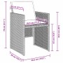 vidaXL Garten Essgruppe, 5-teilig, hellgraues Poly Rattan, Abmessungen des Stuhls.