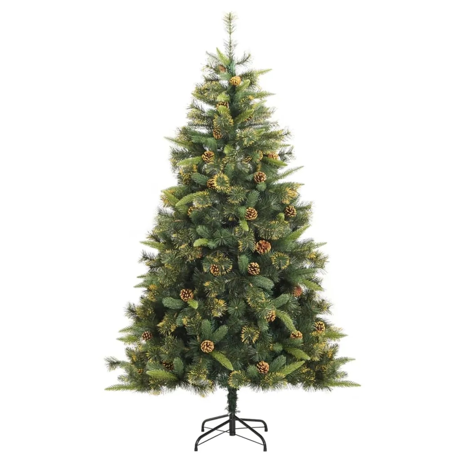 vidaXL Künstlicher Weihnachtsbaum Klappbar mit Zapfen 210 cm