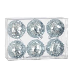 Set mit 6 silbernen Spiegelkugeln (Ø 6 cm) von Mica Decorations für festliche Weihnachten.