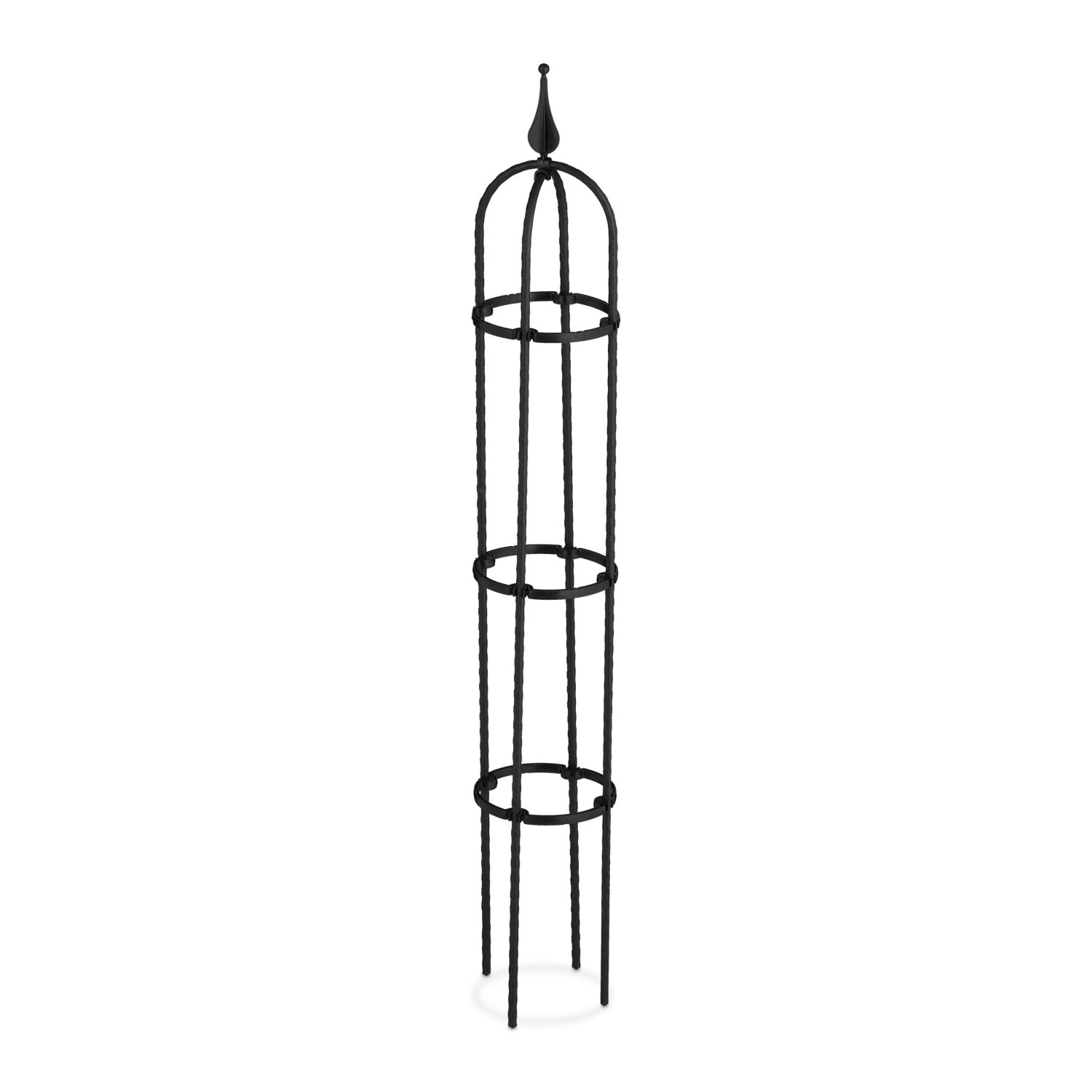Relaxdays Rankobelisken 2er Set Stahl Schwarz Wetterfest Verstellbar 100 cm x 15 cm